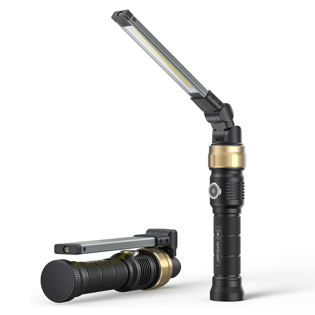 HOTLIGH Rechargeable Work Light - 5000mAh Magnetic Work Light with 360° Rotate Foldable Design, 1200 Lumens Led Work Light, 3 Lighting Modes Mechanic Light for Car Repairing/Emergency