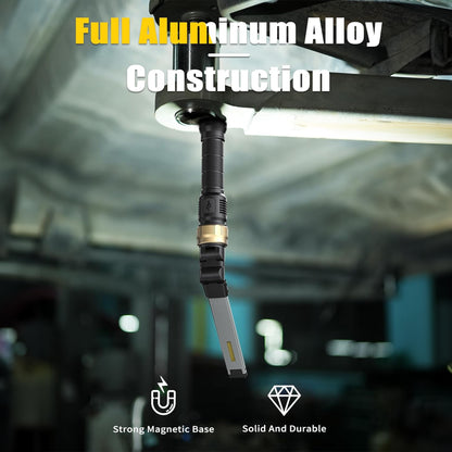 HOTLIGH Rechargeable Work Light - 5000mAh Magnetic Work Light with 360° Rotate Foldable Design, 1200 Lumens Led Work Light, 3 Lighting Modes Mechanic Light for Car Repairing/Emergency