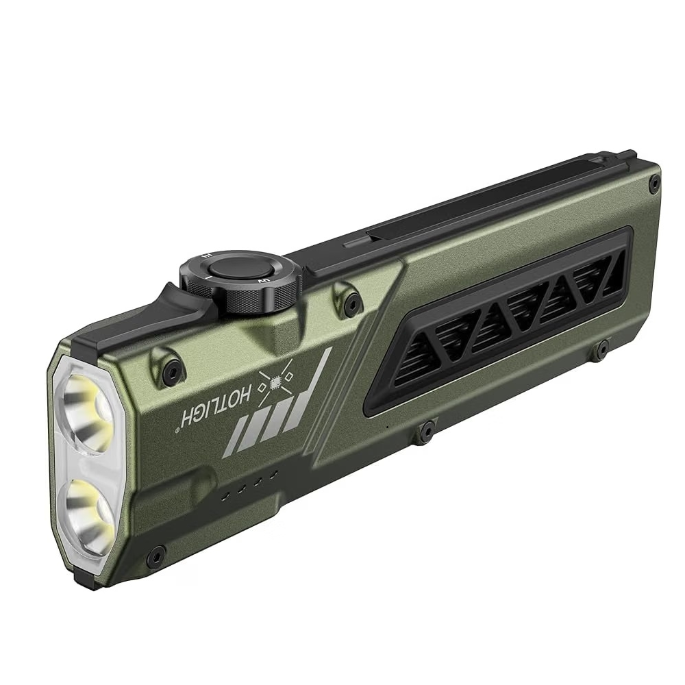 EDC Flashlight - 2000 Lumens Small Flashlight with Turbo Mode, Flat Flashlight Rechargeable with Magnetic Base, Pocket Flashlight for Hiking, Work, Camping.