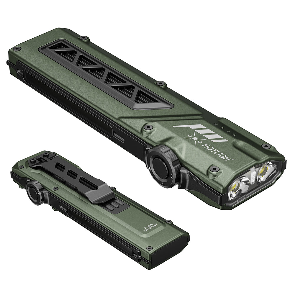 EDC Flashlight - 2000 Lumens Small Flashlight with Turbo Mode, Flat Flashlight Rechargeable with Magnetic Base, Pocket Flashlight for Hiking, Work, Camping.